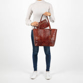 Retro Crocodile Pattern Tote Bag Set - Shah S. Sahota